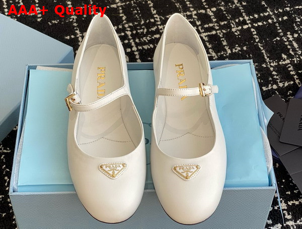 Prada Nappa Leather Ballerinas in White 1F567N Replica