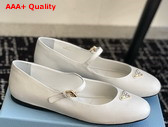 Prada Nappa Leather Ballerinas in White 1F567N Replica