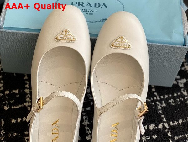 Prada Nappa Leather Ballerinas in White 1F567N Replica