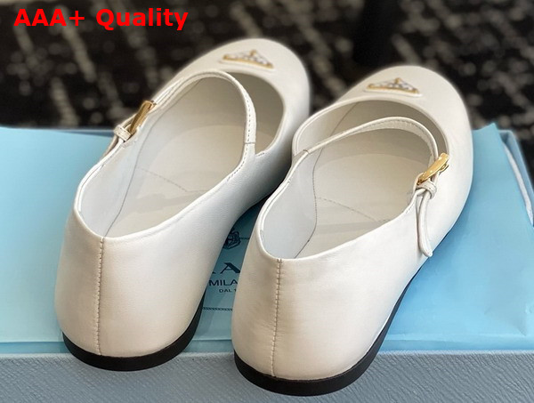 Prada Nappa Leather Ballerinas in White 1F567N Replica