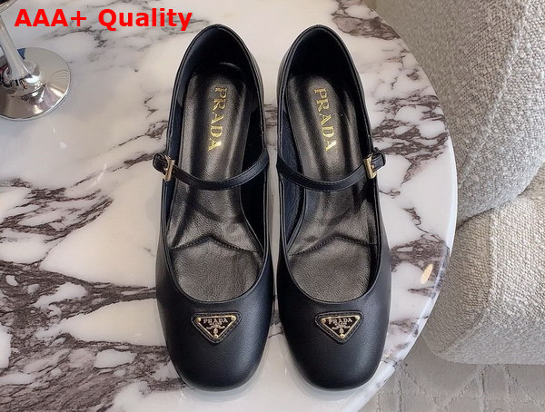 Prada Nappa Leather Mary Jane Pumps in Black 1I568N Replica