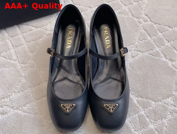 Prada Nappa Leather Mary Jane Pumps in Black 1I568N Replica