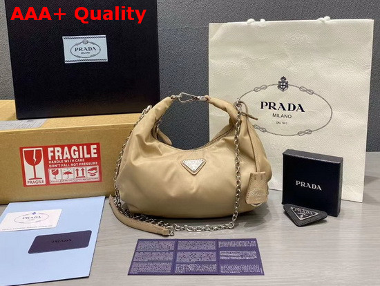 Prada New Nylon Shoulder Bag in Beige Replica