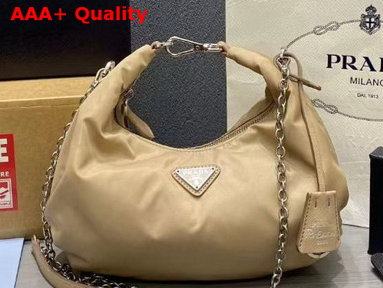 Prada New Nylon Shoulder Bag in Beige Replica