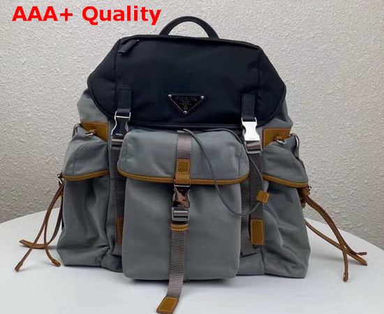 Prada Nylon Backpack Marble Gray and Black Replica