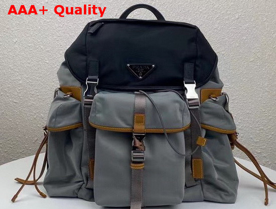 Prada Nylon Backpack Marble Gray and Black Replica