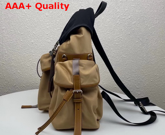 Prada Nylon Backpack Sesame and Black Replica