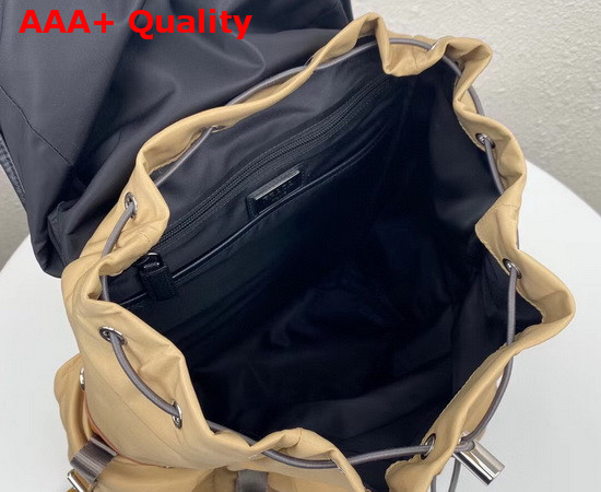 Prada Nylon Backpack Sesame and Black Replica