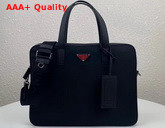 Prada Nylon Briefcase Black Red Replica