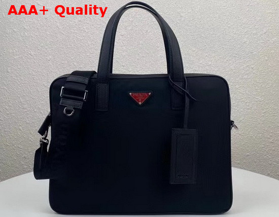 Prada Nylon Briefcase Black Red Replica