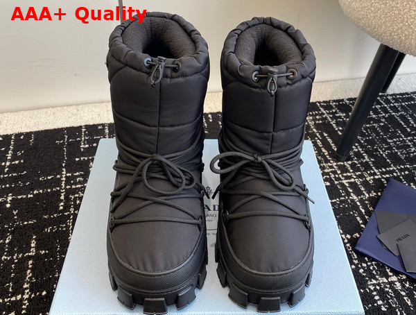 Prada Nylon Gabardine Apres Ski Boots in Black 1U007N Replica