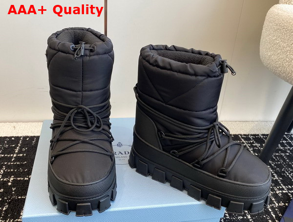 Prada Nylon Gabardine Apres Ski Boots in Black 1U007N Replica