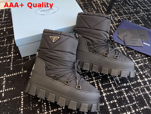 Prada Nylon Gabardine Apres Ski Boots in Black 1U007N Replica