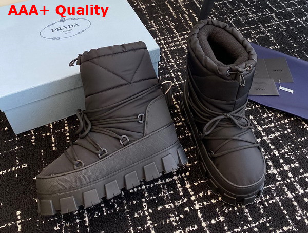 Prada Nylon Gabardine Apres Ski Boots in Black 1U007N Replica