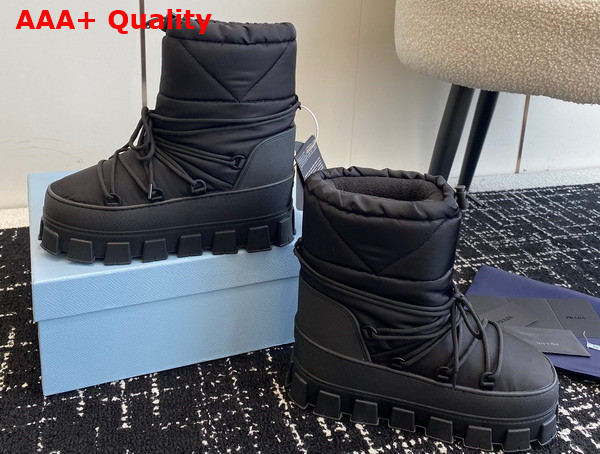 Prada Nylon Gabardine Apres Ski Boots in Black 1U007N Replica