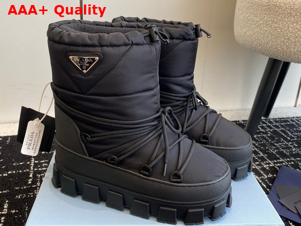 Prada Nylon Gabardine Apres Ski Boots in Black 1U007N Replica