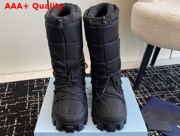 Prada Nylon Gabardine Apres Ski Boots in Black 2W008N Replica