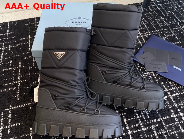 Prada Nylon Gabardine Apres Ski Boots in Black 2W008N Replica