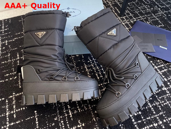 Prada Nylon Gabardine Apres Ski Boots in Black 2W008N Replica