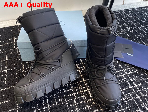 Prada Nylon Gabardine Apres Ski Boots in Black 2W008N Replica