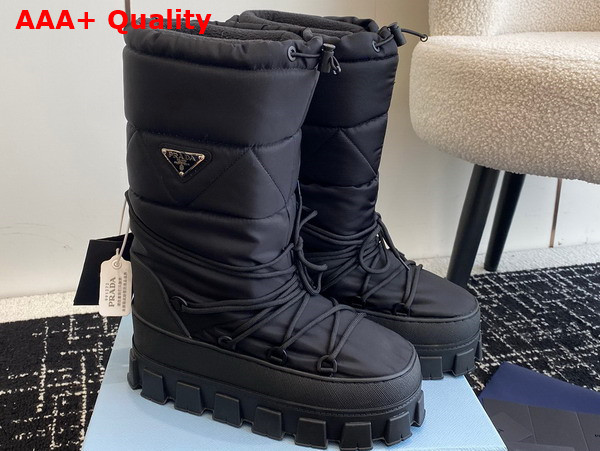 Prada Nylon Gabardine Apres Ski Boots in Black 2W008N Replica