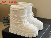 Prada Nylon Gabardine Apres Ski Boots in White 1U007N Replica