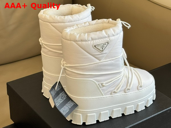 Prada Nylon Gabardine Apres Ski Boots in White 1U007N Replica