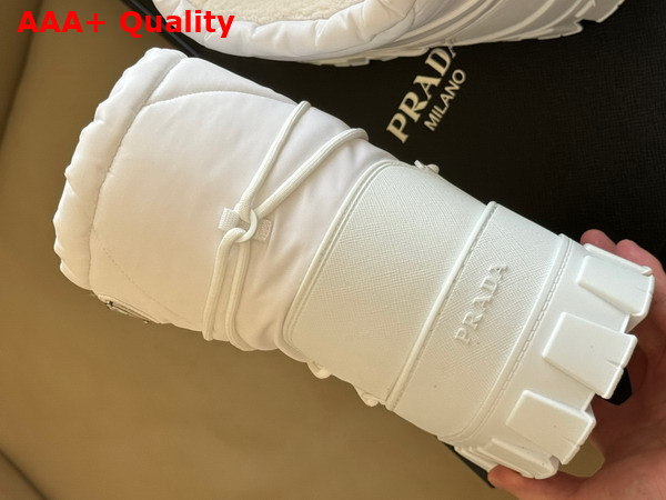 Prada Nylon Gabardine Apres Ski Boots in White 1U007N Replica