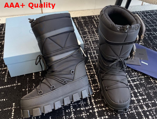 Prada Nylon Gabardine Apres Ski Boots with Pocket in Black 2W008N Replica