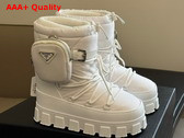 Prada Nylon Gabardine Apres Ski Boots with Pocket in White 1U007N Replica