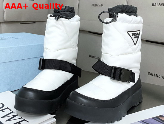 Prada Nylon Gabardine Booties in White 1U705M Replica