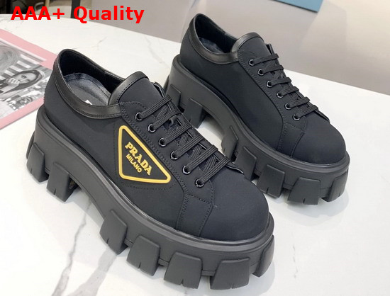 Prada Nylon Gabardine Sneakers Black Yellow Replica