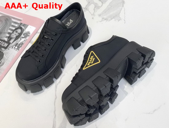 Prada Nylon Gabardine Sneakers Black Yellow Replica