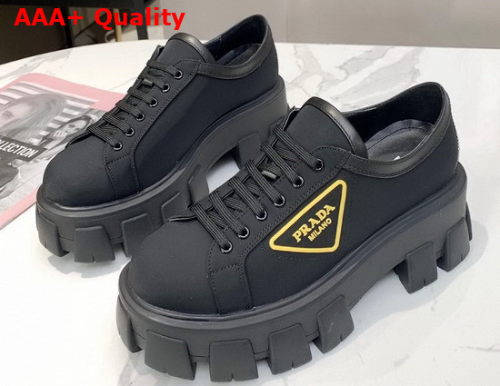 Prada Nylon Gabardine Sneakers Black Yellow Replica