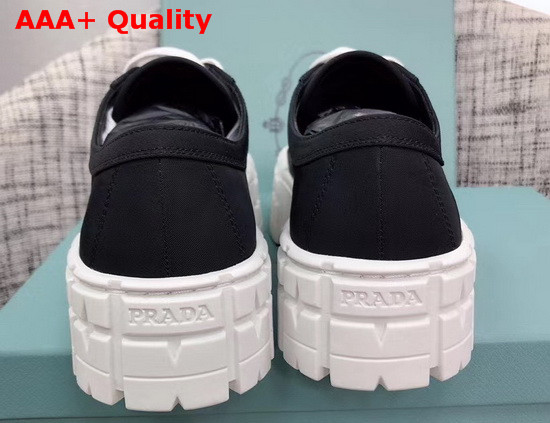 Prada Nylon Gabardine Sneakers Black and White Replica