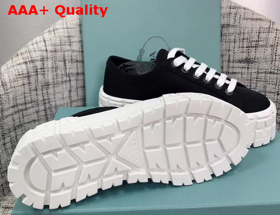 Prada Nylon Gabardine Sneakers Black and White Replica