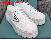 Prada Nylon Gabardine Sneakers White and Black Replica