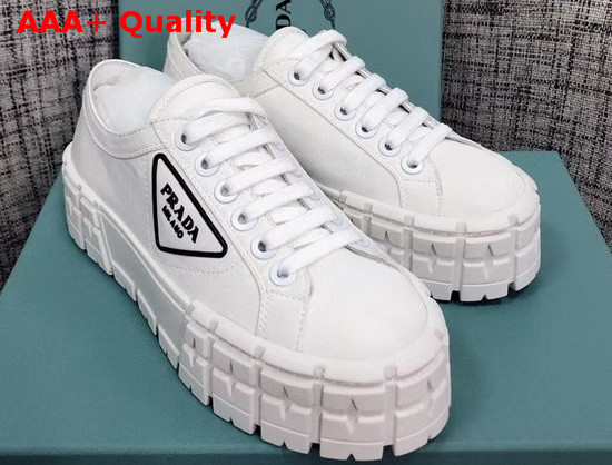 Prada Nylon Gabardine Sneakers White and Black Replica