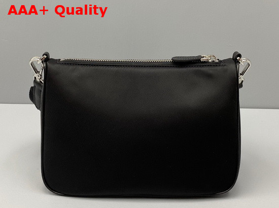 Prada Nylon Shoulder Bag with Detachable Chain Pouch Black Replica