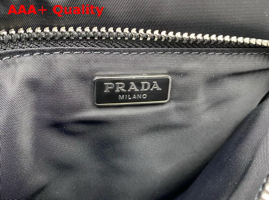 Prada Nylon Shoulder Bag with Detachable Chain Pouch Black Replica