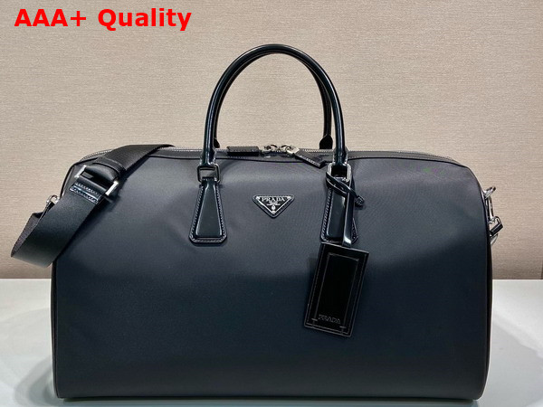 Prada Nylon and Leather Travel Bag in Black 2VC018 Replica