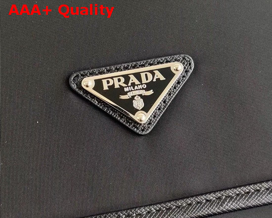 Prada Nylon and Saffiano Leather Bag with Strap Black Replica