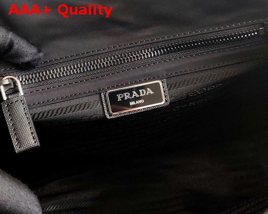 Prada Nylon and Saffiano Leather Bag with Strap Black Replica