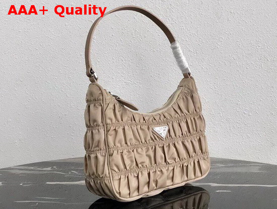 Prada Nylon and Saffiano Leather Mini Bag Cameo Beige Replica