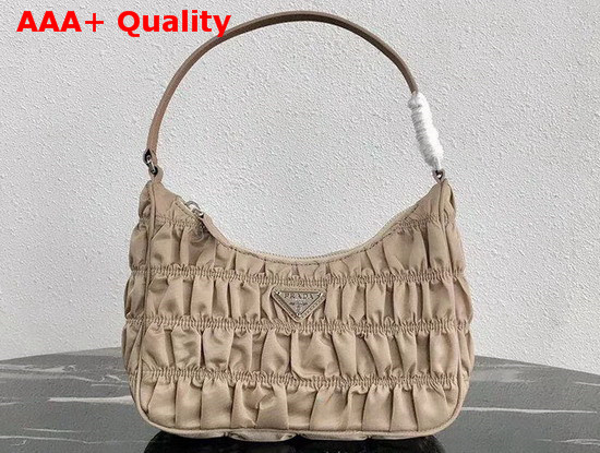 Prada Nylon and Saffiano Leather Mini Bag Cameo Beige Replica