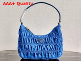 Prada Nylon and Saffiano Leather Mini Bag Periwinkle Blue Replica