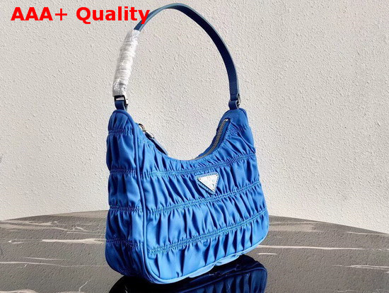 Prada Nylon and Saffiano Leather Mini Bag Periwinkle Blue Replica