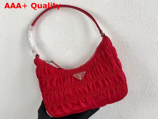 Prada Nylon and Saffiano Leather Mini Bag in Red Replica