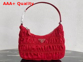 Prada Nylon and Saffiano Leather Mini Bag in Red Replica