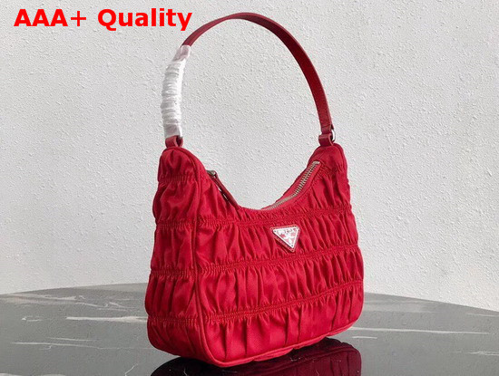 Prada Nylon and Saffiano Leather Mini Bag in Red Replica